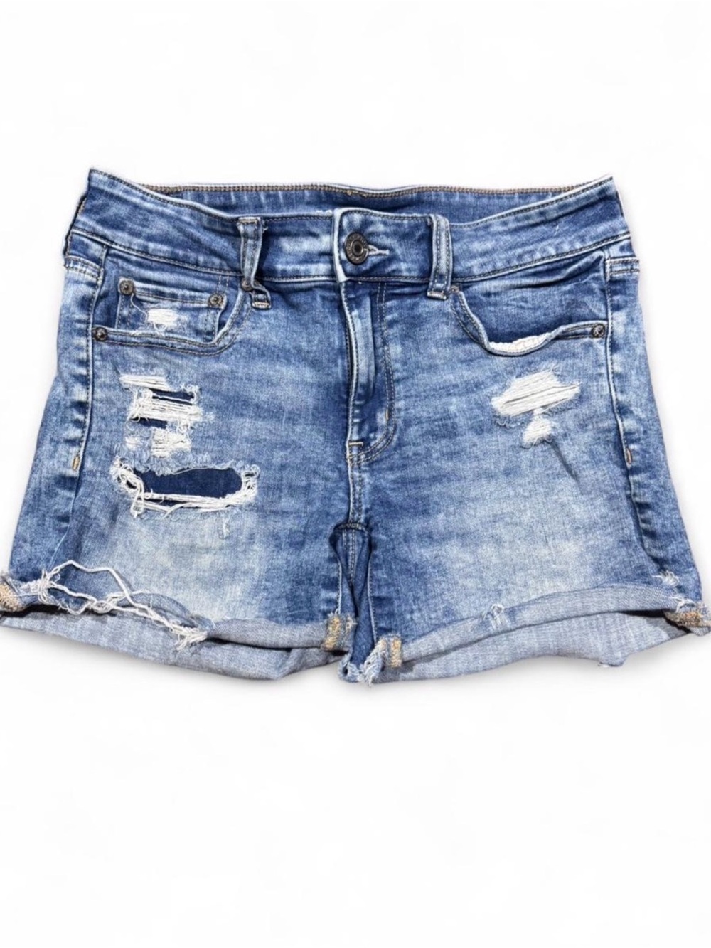 American Eagle Distressed Blue Denim Shorts